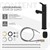 Waschtischarmatur fürs Badezimmer 160x50x300 mm Schwarz matt aus Messing inkl. herausziehbarer Brause von LuxeBath