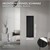 Radiador de baño Monocapa Vertical 900x300 mm Negro incl. juego de conexión con termostato Forma de esquina LuxeBath