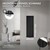 Radiateur de salle de bain Vertical 900x300 mm Noir avec garniture de raccordement avec thermostat Universal LuxeBath