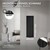 Radiador de baño Monocapa Vertical 900x300 mm Negro incl. juego de conexión con termostato Forma de esquina LuxeBath