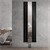 Radiador de casa de banho de ligação central com espelho 450x1600 mm preto incl. conjunto de ligação ao chão com termóstato LuxeBath