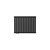 Radiateur de salle de bains Simple couche Horizontal 600x780 mm Noir incl. garniture de raccordement avec thermostat Forme traversante LuxeBath