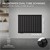 Radiateur de salle de bain double couche Horizontal 600x780 mm Noir incl. garniture de raccordement avec thermostat Forme traversante LuxeBath