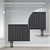 Radiateur de salle de bain double couche Horizontal 600x780 mm Noir mat avec raccord latéral LuxeBath