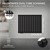 Radiateur de salle de bain double couche Horizontal 600x780 mm Noir incl. garniture de raccordement avec thermostat Forme traversante LuxeBath