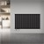 Radiateur double couche horizontal 600x1020 mm noir incl. garniture de raccordement avec thermostat universel LuxeBath