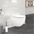 Rimless wall-hung WC short 49 cm White Tornado flush with soft-close toilet seat LuxeBath