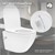 WC suspendu sans rebord, court 49 cm, blanc, avec fonction bidet et chasse d'eau Tornado LuxeBath