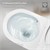 WC suspendu sans rebord long 53,5 cm blanc avec nano-revêtement et chasse d'eau Tornado LuxeBath