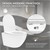 Rimless wall-hung toilet, long 53.5 cm White Tornado flush with soft-close toilet seat LuxeBath