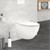 Rimless wall-hung toilet, long 53.5 cm White Tornado flush with soft-close toilet seat LuxeBath