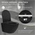 Rimless wall-hung toilet long 53.5 cm Black with nano coating and Tornado flush LuxeBath