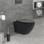 Rimless wall-hung toilet long 53.5 cm Black with nano coating and Tornado flush LuxeBath