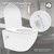 Rimless wall-hung toilet long 53.5 cm White with bidet function and Tornado flush LuxeBath