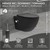 WC suspendu sans rebord long 53,5 cm noir avec fonction bidet et chasse d'eau Tornado LuxeBath