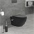 Wall-hung toilet in matt black ceramic 53.5 cm long rimless with bidet &amp; soft-close Luxebath