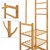 M-L-Design cabides com rodízios, 100x38x177 cm, feitos de madeira de bambu lacada