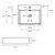 ML-Design lavabo noir mat, 510x360x130 mm, rectangulaire, céramique