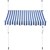 Fémbol és poliészterbol készült 150x120 cm-es kék/fehér bilincses napellenzo ML-Design
