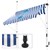 ML-Design knikarmluifel blauw/wit, 200x120 cm, met LED solar lichtketting 7m