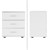 ML-Design comodino bianco, 45x34x50 cm, con 3 cassetti, in lastra di pietra