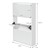 Mueble zapatero con tres compartimentos y espejo 63x17x102,5 cm Blanco ML design