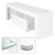 Mueble bajo para TV con iluminación LED 130x49x45 cm Blanco incl. estante de cristal ML-Design