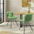 Chaises de salle à manger avec dossier Lot de 2 Vert Revêtement velours avec pieds métal ML-Design