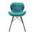 Chaises de salle à manger avec dossier Lot de 2 Turquoise Revêtement velours avec pieds métal ML-Design