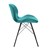 Conjunto de 2 cadeiras de sala de jantar com encosto Capa de veludo turquesa com pernas de metal ML Design
