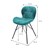 Chaises de salle à manger avec dossier Lot de 2 Turquoise Revêtement velours avec pieds métal ML-Design