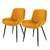 Súprava 2 jedálenských stoliciek s operadlom a podrúckami žltá v zamatovom dizajne ML