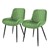 Dining Room Chairs With Back &amp; Armrest Set Of 2 Green Velvet Cover With Metal Legs ML Design