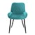 Chaises de salle à manger avec dossier &amp; accoudoirs Lot de 2 Turquoise Revêtement velours avec pieds métal ML-Design