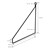 Suporte de prateleira triângulo 2 peças 25x25 cm metal preto design ML