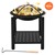 Bol de feu avec pare-étincelles et grille à charbon 55 cm Noir en acier ML-Design