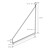 Planksteun driehoek 2 stuks 25x25 cm zilver metaal ML design