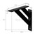 Plankdrager set van 2 180x180 mm zwart aluminium ML design