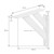 Conjunto de 2 suportes para prateleiras 180x180 mm em alumínio branco design ML