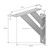 Shelf brackets set of 2 180x180 mm silver aluminum ML design