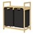 Cesto portabiancheria con due sacchi estensibili Bianco 2x30 litri Struttura in legno di bambù Design ML