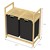 Cesto portabiancheria con due sacchi estensibili Bianco 2x30 litri Struttura in legno di bambù Design ML