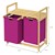 Laundry basket with two extendable laundry bags Beige 2x30 liter bamboo wood frame ML-Design