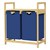 Laundry basket with two extendable laundry bags Petrol 2x30 liters Bamboo wood frame ML-Design