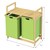 Co? de rufe cu doi saci de rufe extensibili Olive 2x30 litri Cadru din lemn de bambus Design ML