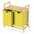 Tvättkorg med två utdragbara tvättpåsar gul 2x30 liter ram av bambuträ ML design