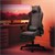 Gaming Stuhl Grau/Rot aus Stoff ML-Design