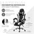 Masážní herní židle cerná/bílá PU kuže ML Design