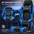 Massage Gaming Stuhl Schwarz/Blau aus PU-Leder ML-Design