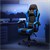 Massage Gaming Stuhl Schwarz/Blau aus PU-Leder ML-Design